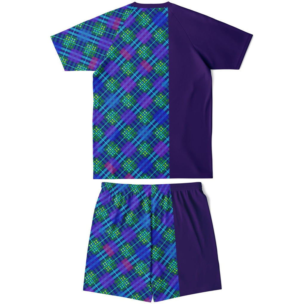 Maris Equi Blue Tartan Shorts And Top Set For Men