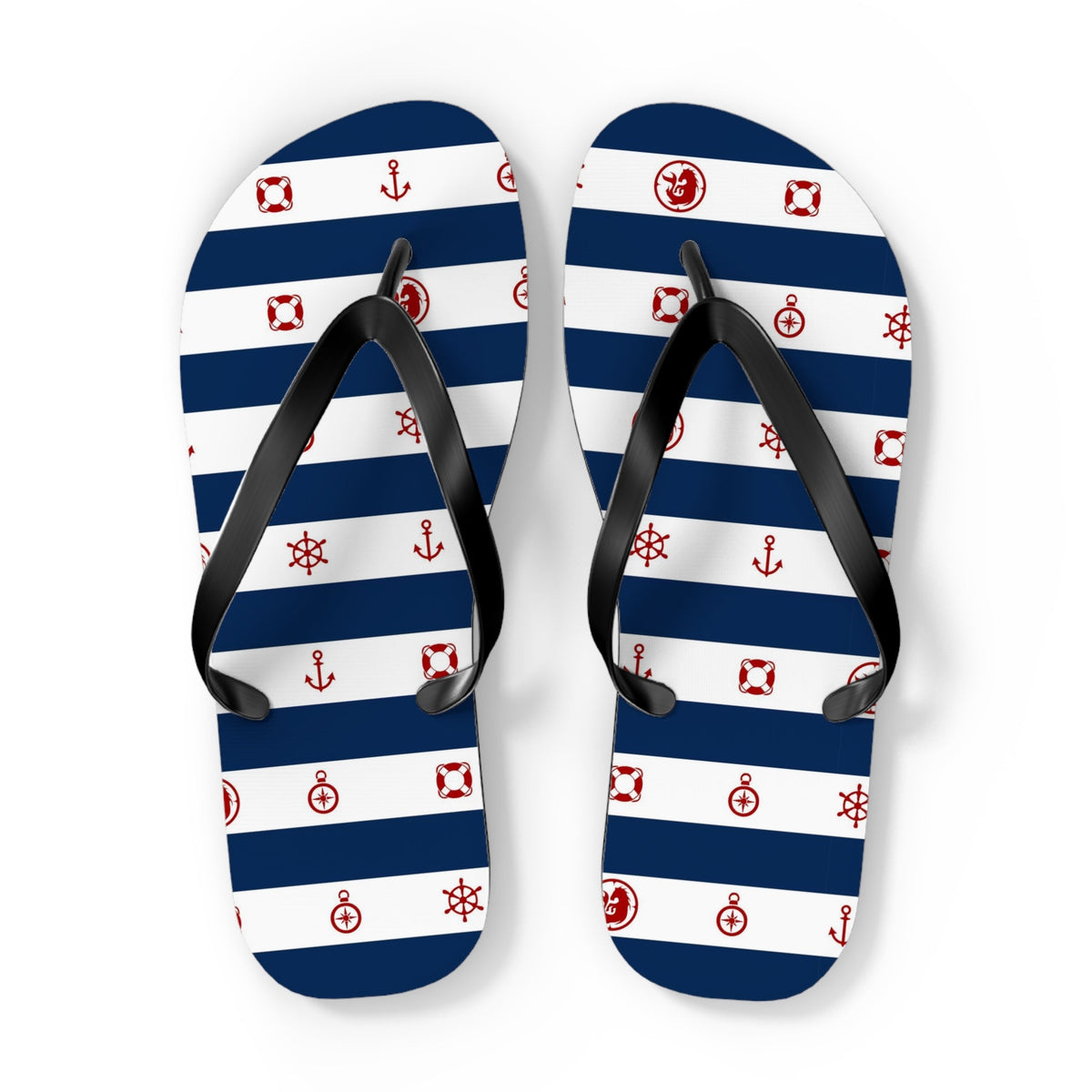 Maris Equi Men's Nautical Print Flip-Flops