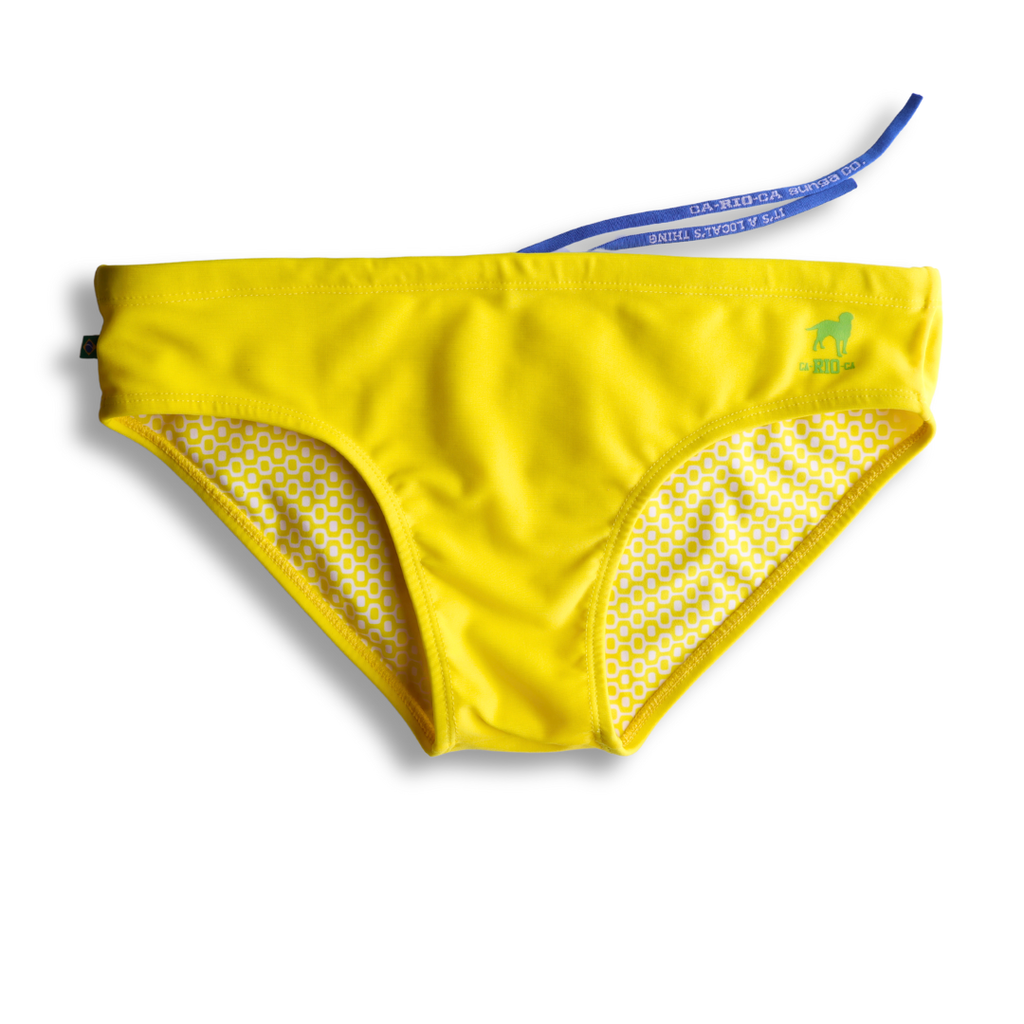 CA-RIO-CA Lemonade Yellow solid Men's Swimming Sunga - Beachwear for Men