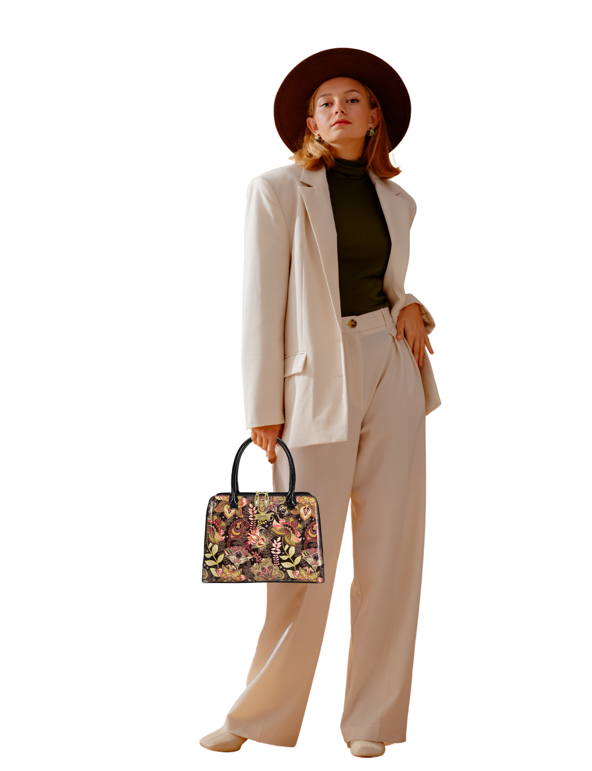 PAVANI GRIP HANDLE LEATHER BAG- SF36-0343
