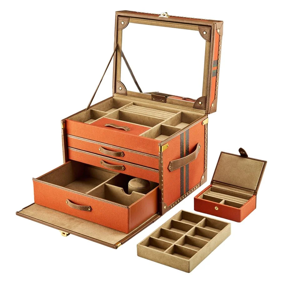 Wolf Ida Trunk Jewellery Box Orange