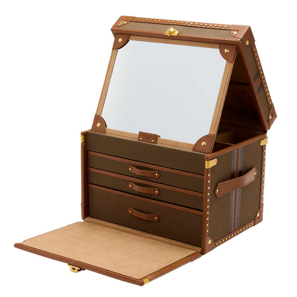 Wolf Ida Trunk Jewellery Box KHAKI