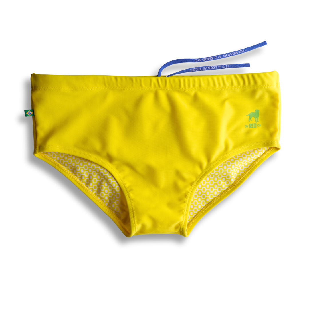 CA-RIO-CA Lemonade Yellow solid Men's Swimming Sunga - Beachwear for Men