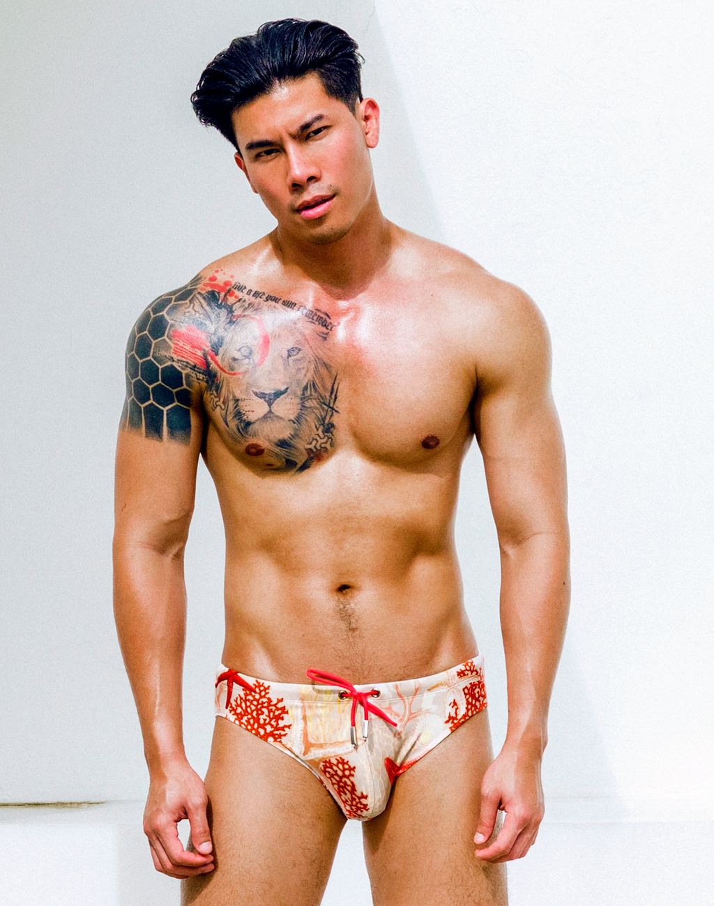 2EROS V10 Print Swim Brief - Starscape Beige