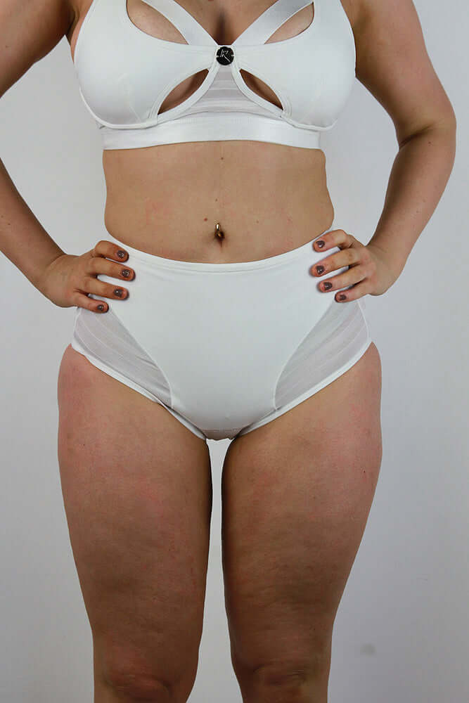 Alexis Mid Waist Booty Short WHITE | Pole Wear