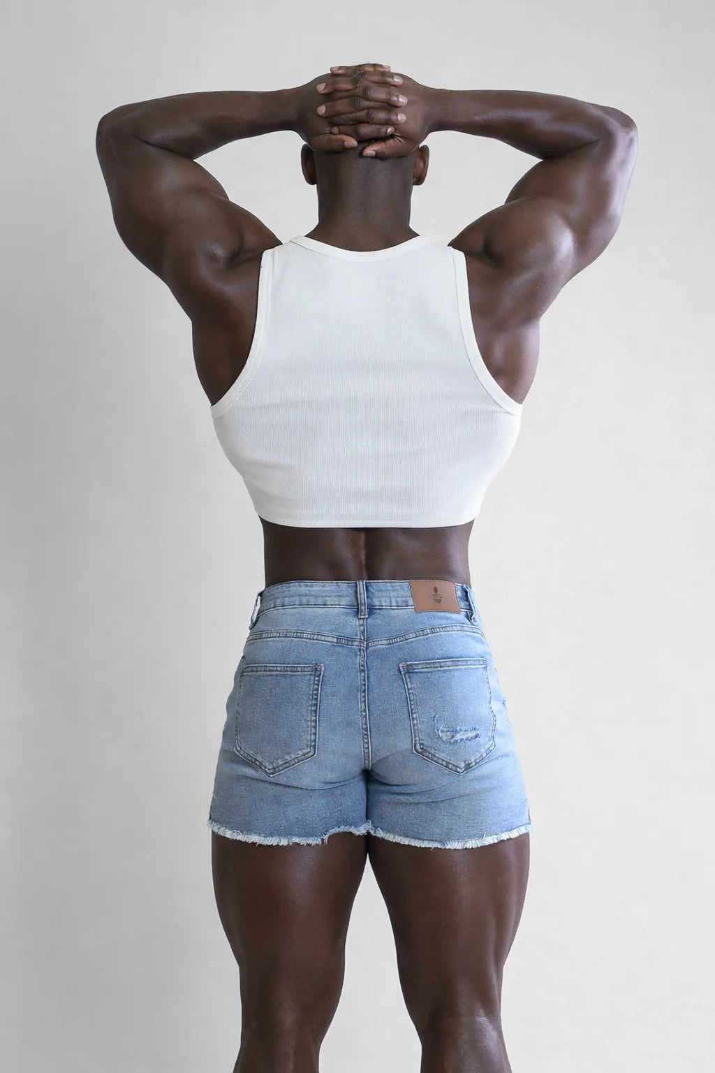 JJ Malibu Men's Wrapped Up Ribbed Crop Tank - White