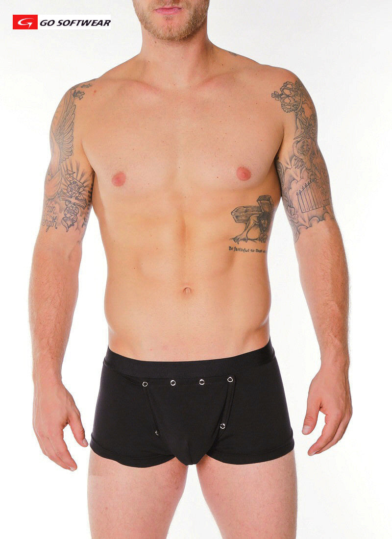 Go Softwear 2027 Men's Boxer w/Removable Cod Piece - Black