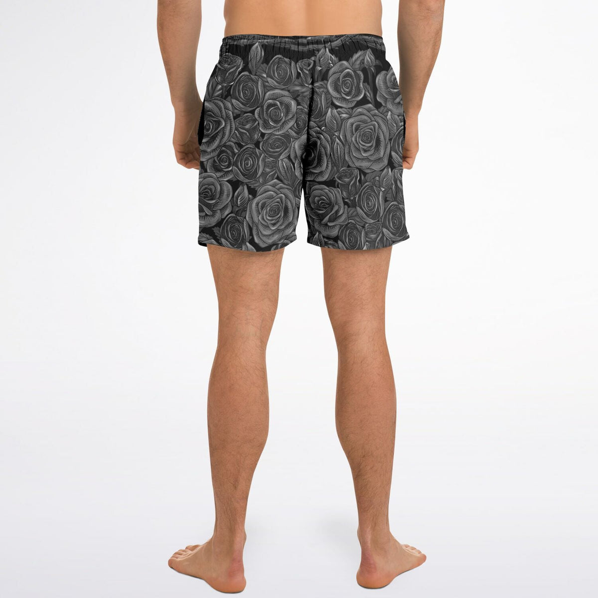 Maris Equi Black Rose Goth Emo Men's Swim Shorts