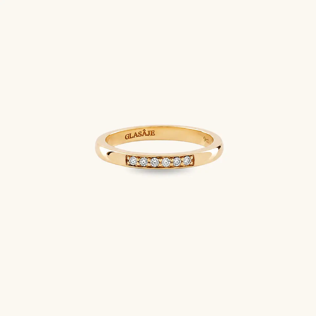 Barkly Stacking Ring | 9ct Solid Gold, Lab-Grown Diamonds