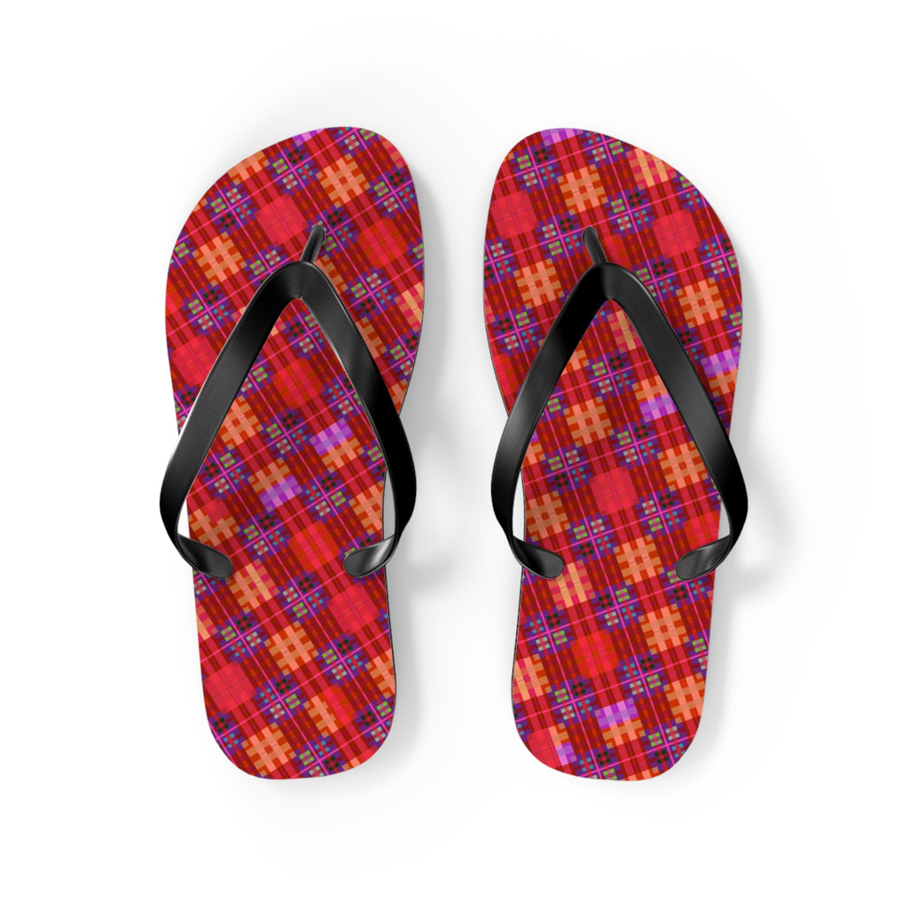 Maris Equi Men's Red Tartan Flip-Flops