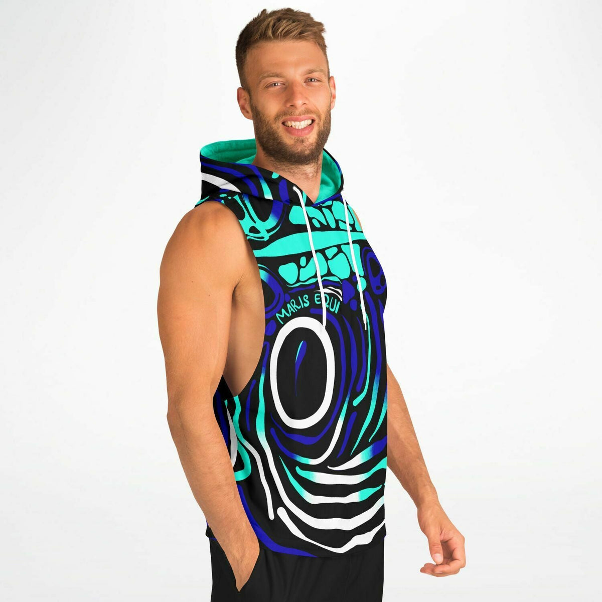 Maris Equi Angelfish Men's Drop Armhole Cotton Blend Hoodie