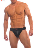 Go Softwear 2509 Men's Noir Pleather Jockstrap - Black