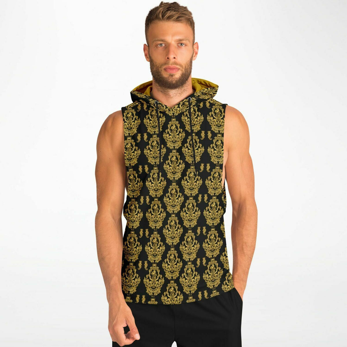Maris Equi Gold Baroque Men's Drop Armhole Cotton Blend Hoodie