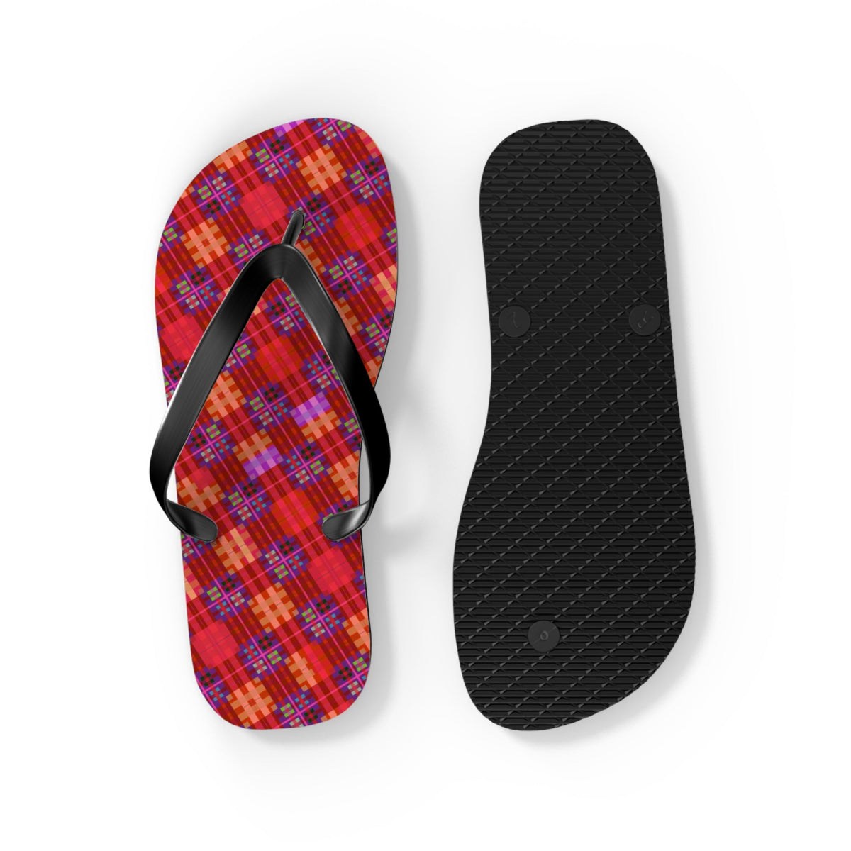 Maris Equi Men's Red Tartan Flip-Flops