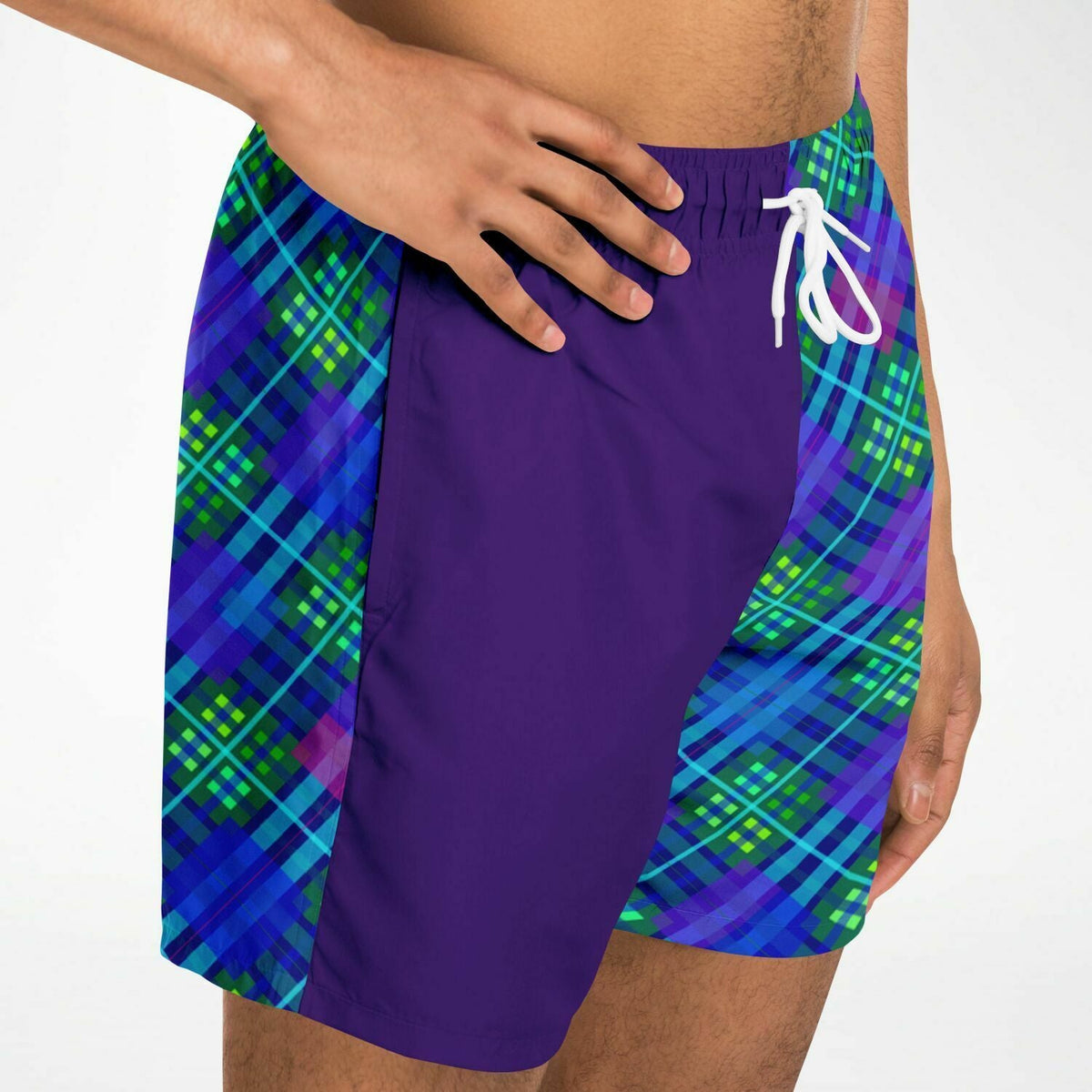 Maris Equi Blue Tartan Men's Swim Shorts