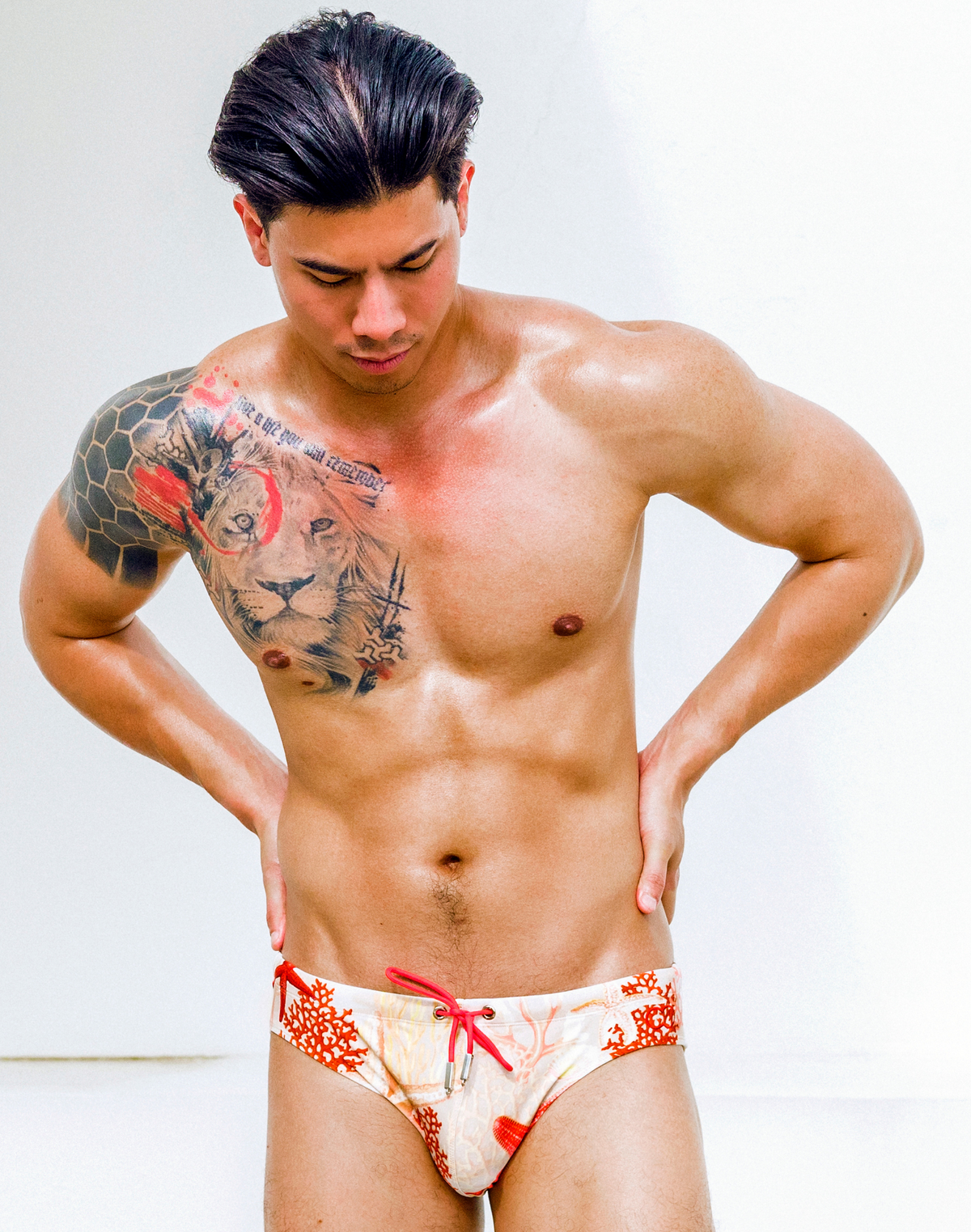 2EROS V10 Print Swim Brief - Starscape Beige