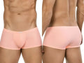 Clever 26014 Apolo trunks in orange, showing front and back views on a model.