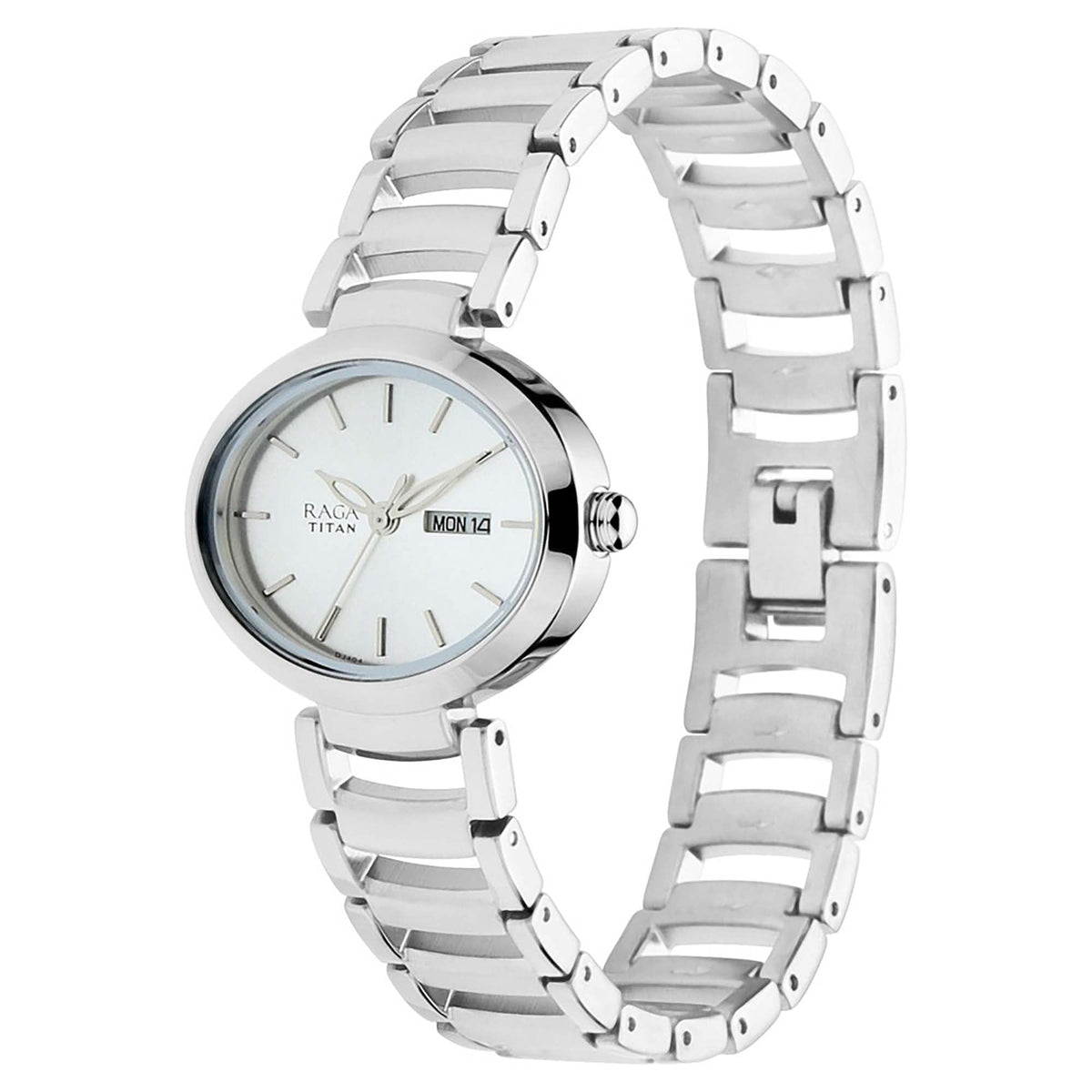 Titan Raga Viva Silver Metal Analogue Strap Watch for Women