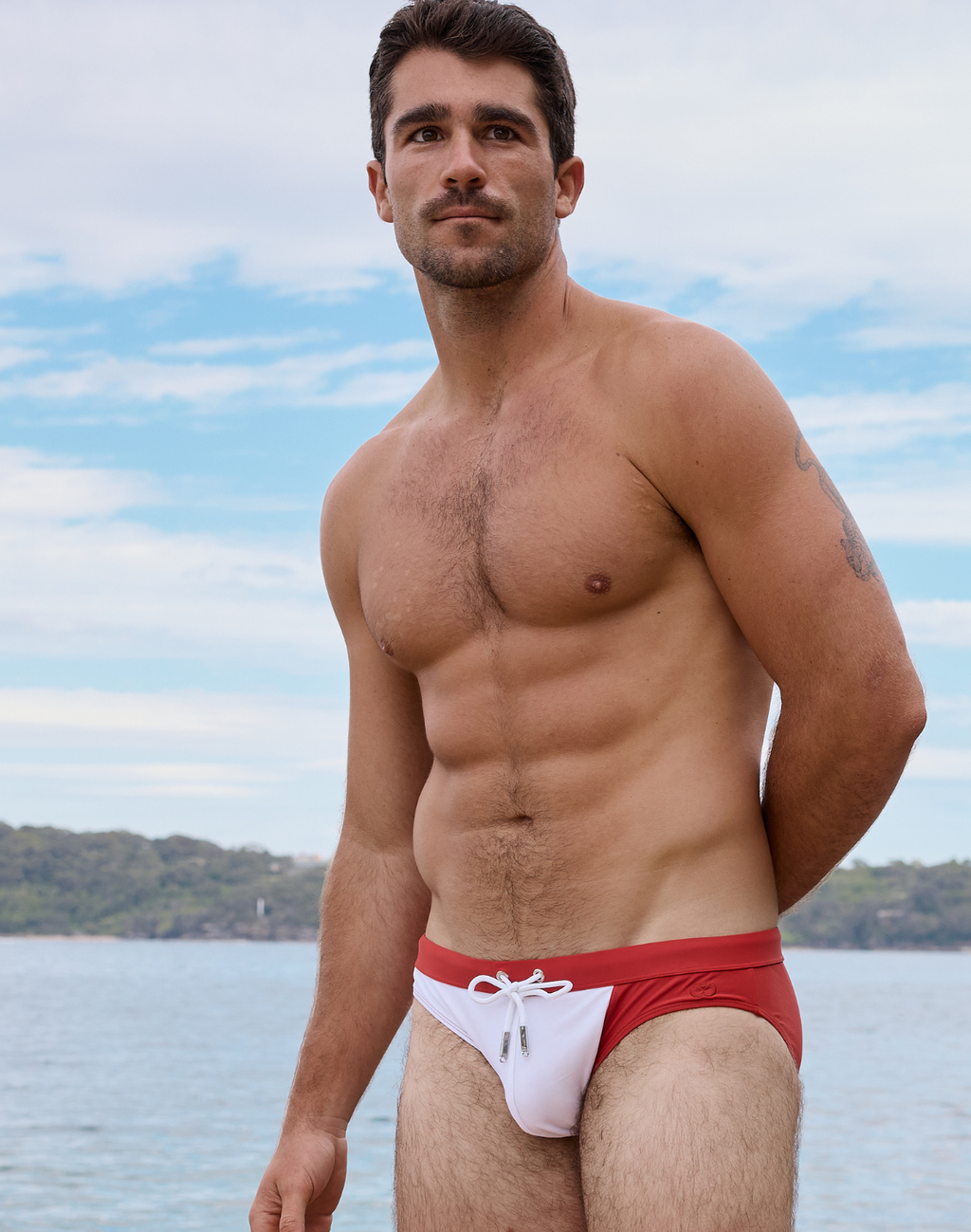 2EROS V10 Colour-Blocked Swim Brief - Calypso White/Terracotta