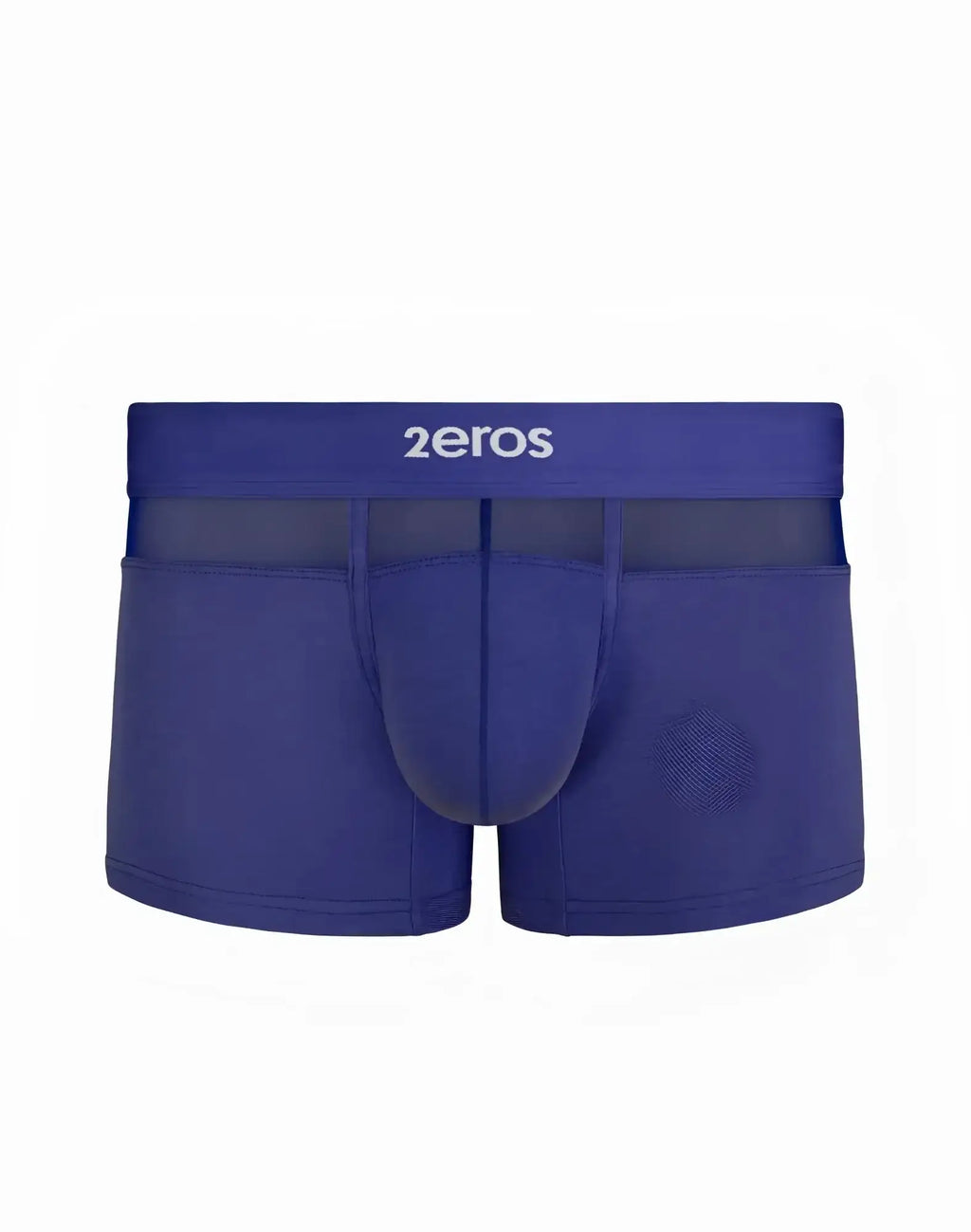Deep blue 2eros men’s boxer briefs with a supportive contoured pouch and mesh panel detailing from the morpheus trunk 3-pack