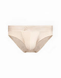 Beige 2EROS AKTIV Boreas brief underwear with mesh trim and subtle embroidered logo on waistband in whitecap gray