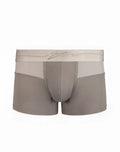 Beige 2EROS AKTIV Boreas trunk underwear with mesh panel and vonn embroidered waistband in string brown color