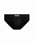 2eros aktiv cronus brief underwear in black with supportive contoured design and breathable mesh panels