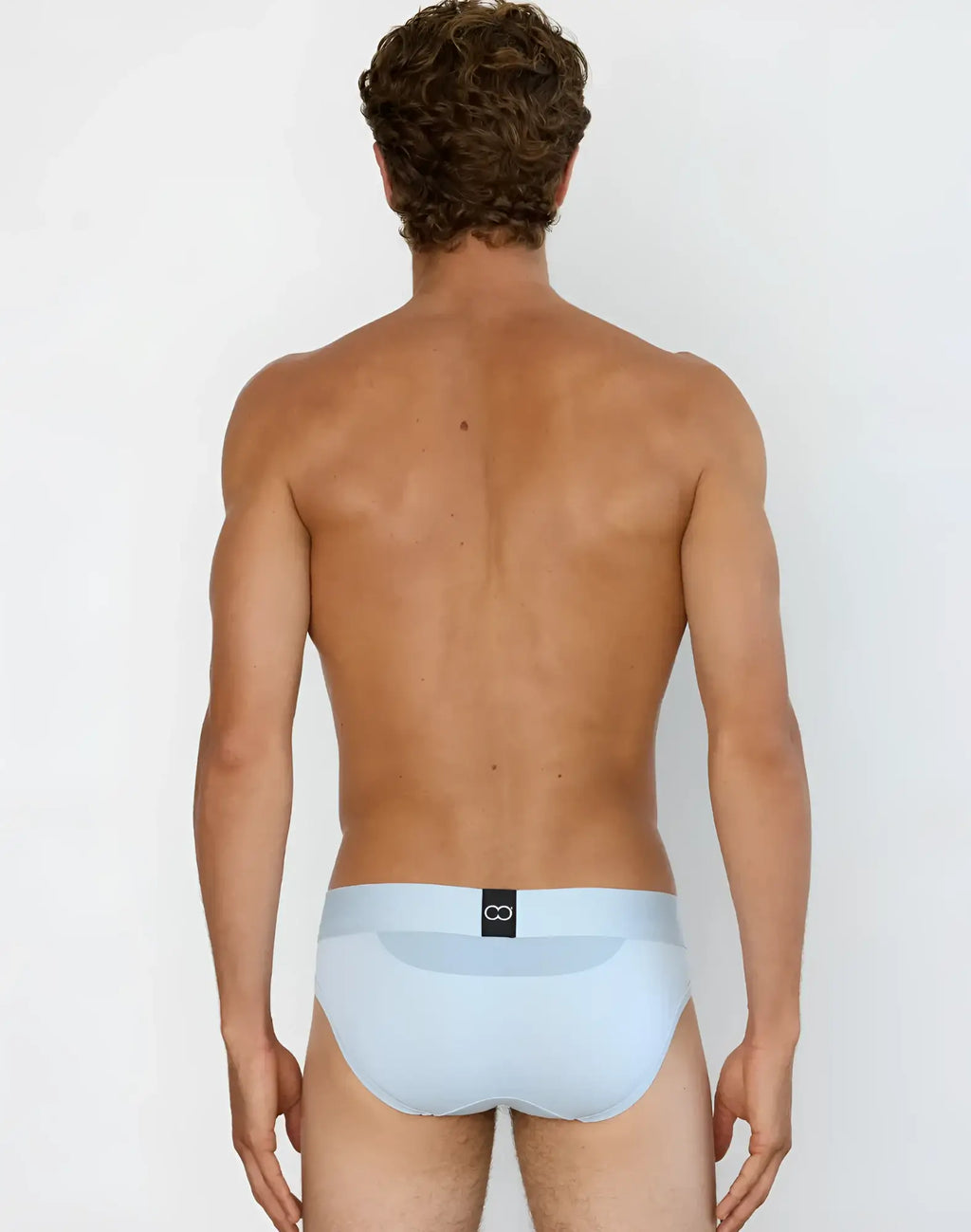 Light blue 2eros aktiv cronus brief underwear with black logo tag on waistband in soft breathable fabric