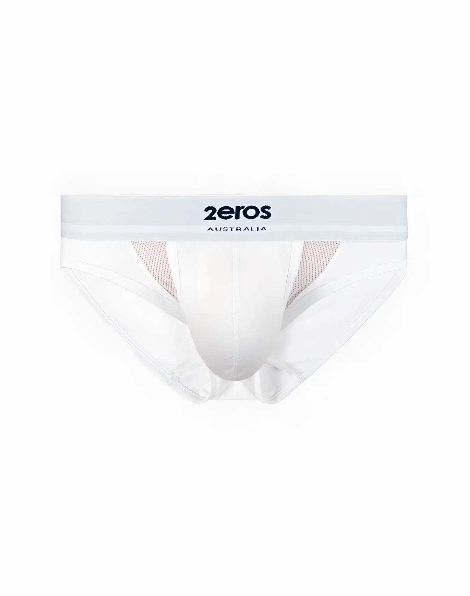White 2eros australia briefs with mesh panel and elastic waistband featured in 2eros aktiv cronus brief underwear