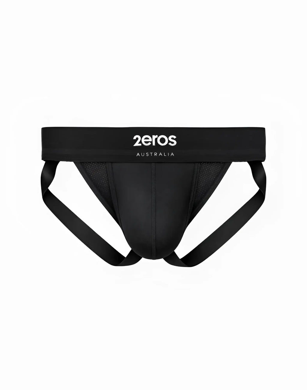 Black 2eros aktiv cronus jockstrap underwear with mesh panel and elastic waistband for athletic support
