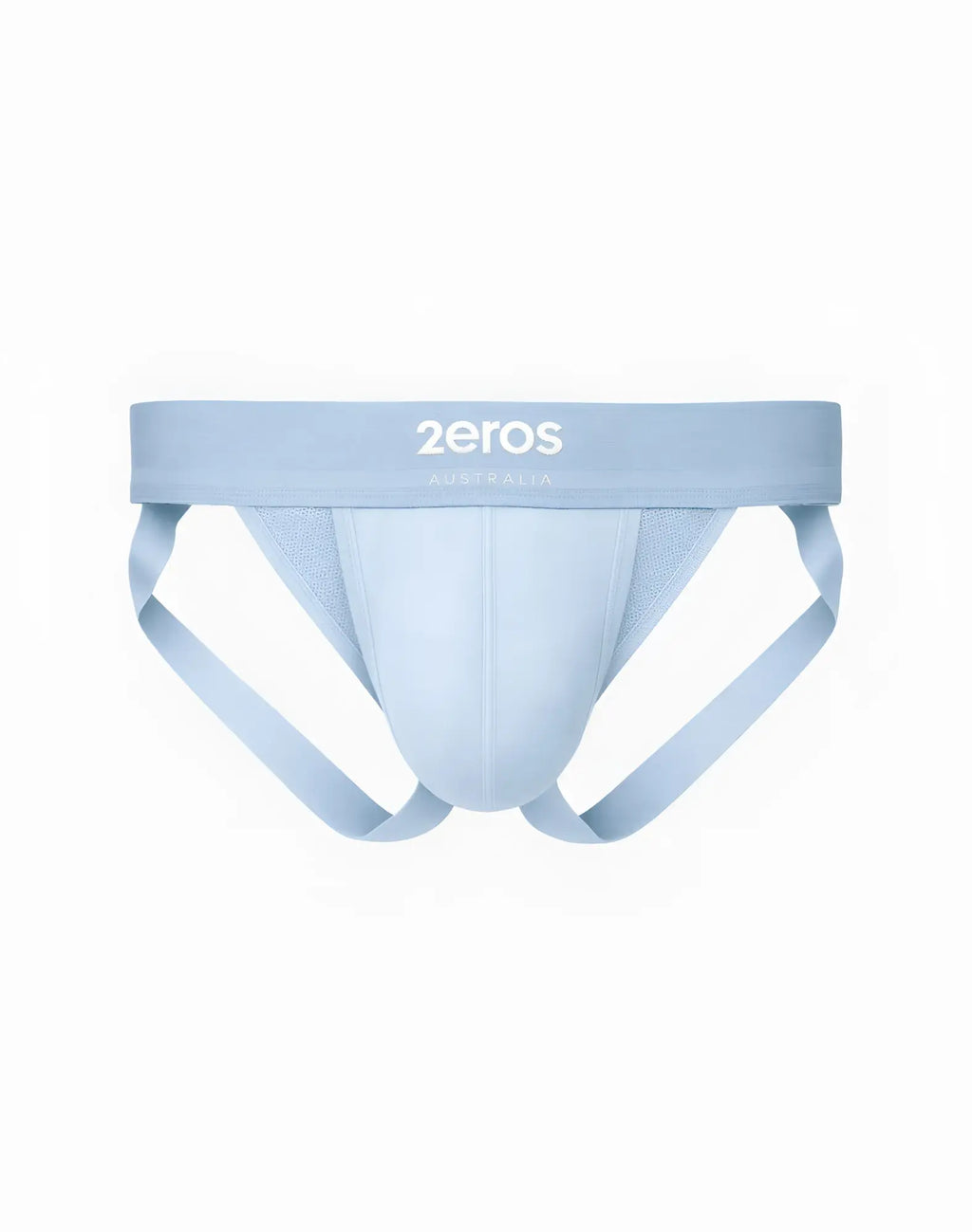 Light blue 2eros australia aktiv cronus jockstrap underwear featuring a supportive mesh-lined design and branded waistband