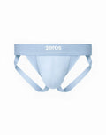 Light blue 2eros australia aktiv cronus jockstrap underwear featuring a supportive mesh-lined design and branded waistband