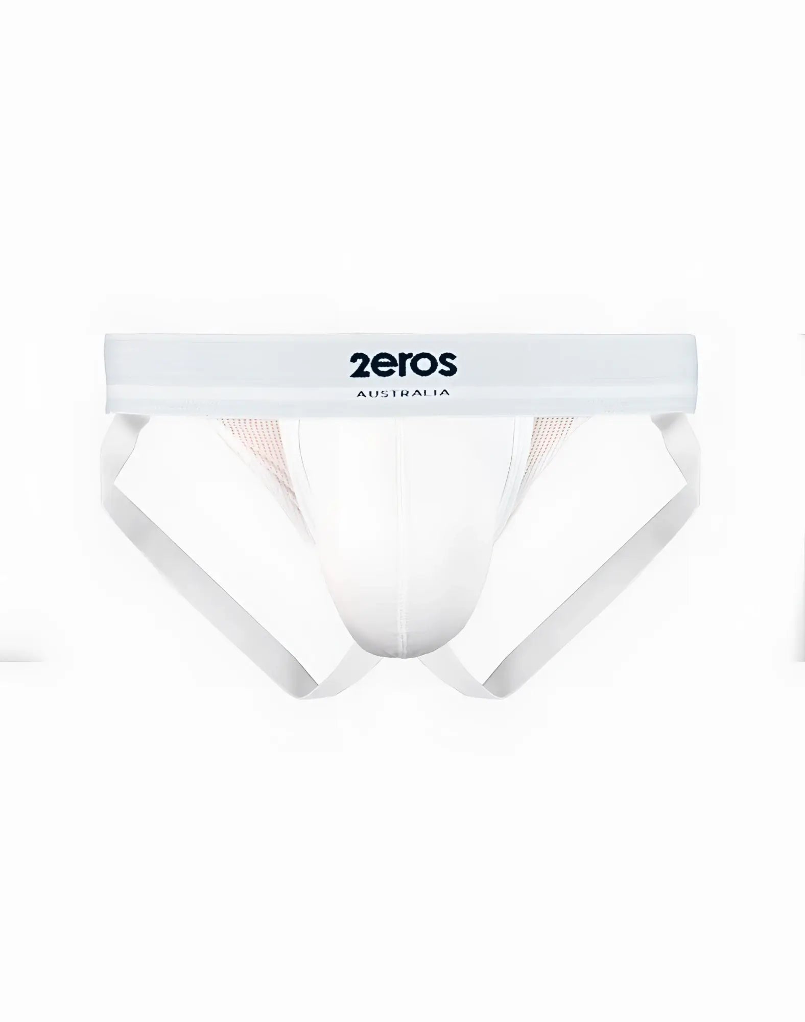 White 2eros aktiv cronus jockstrap underwear with supportive contoured design and mesh detailing on the sides