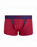 2EROS AKTIV Cronus trunk underwear in beet red with purple mesh panels and zeros logo on waistband