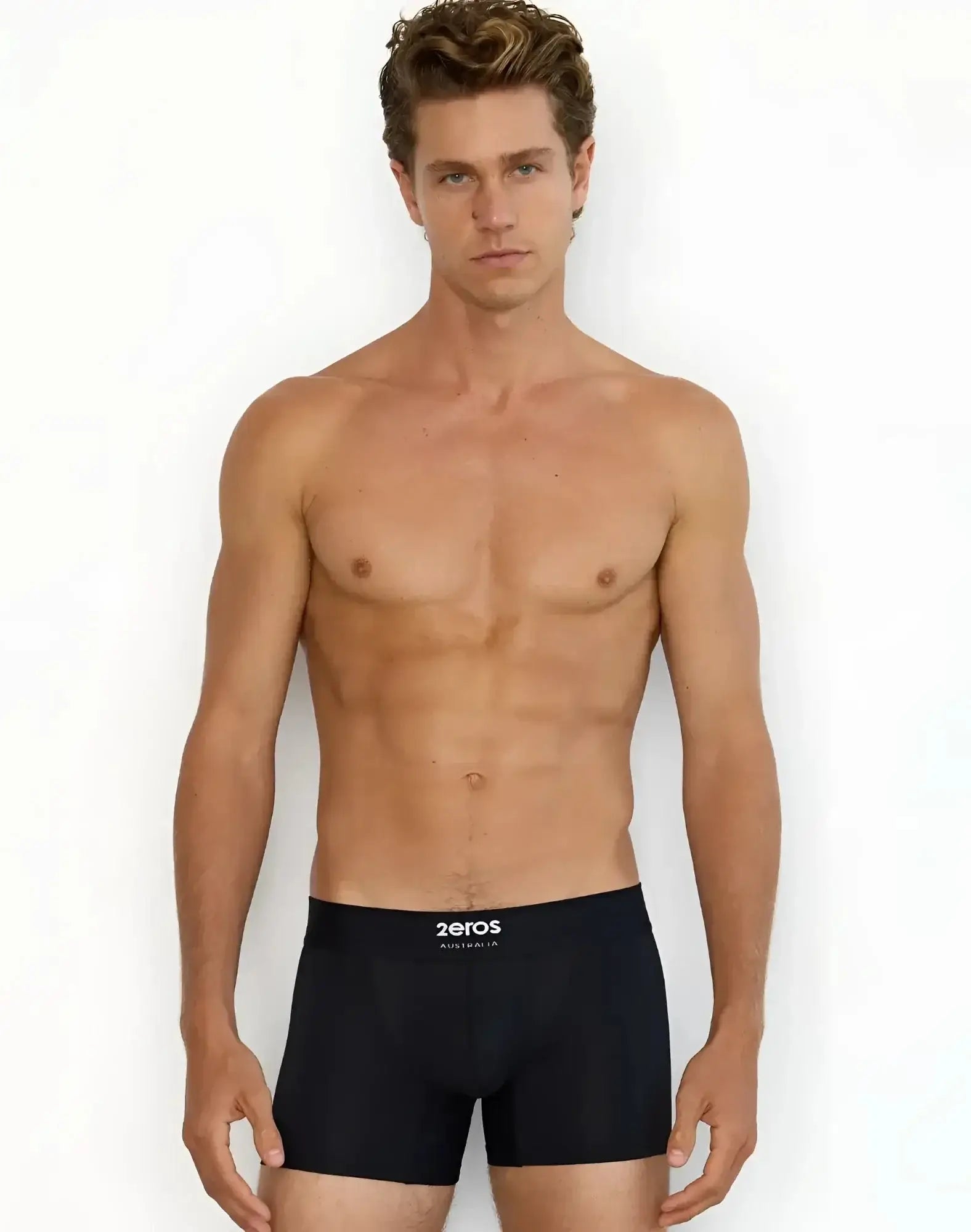 Black 2EROS AKTIV Cronus trunk boxer briefs with white zeros logo waistband designed for comfort and support