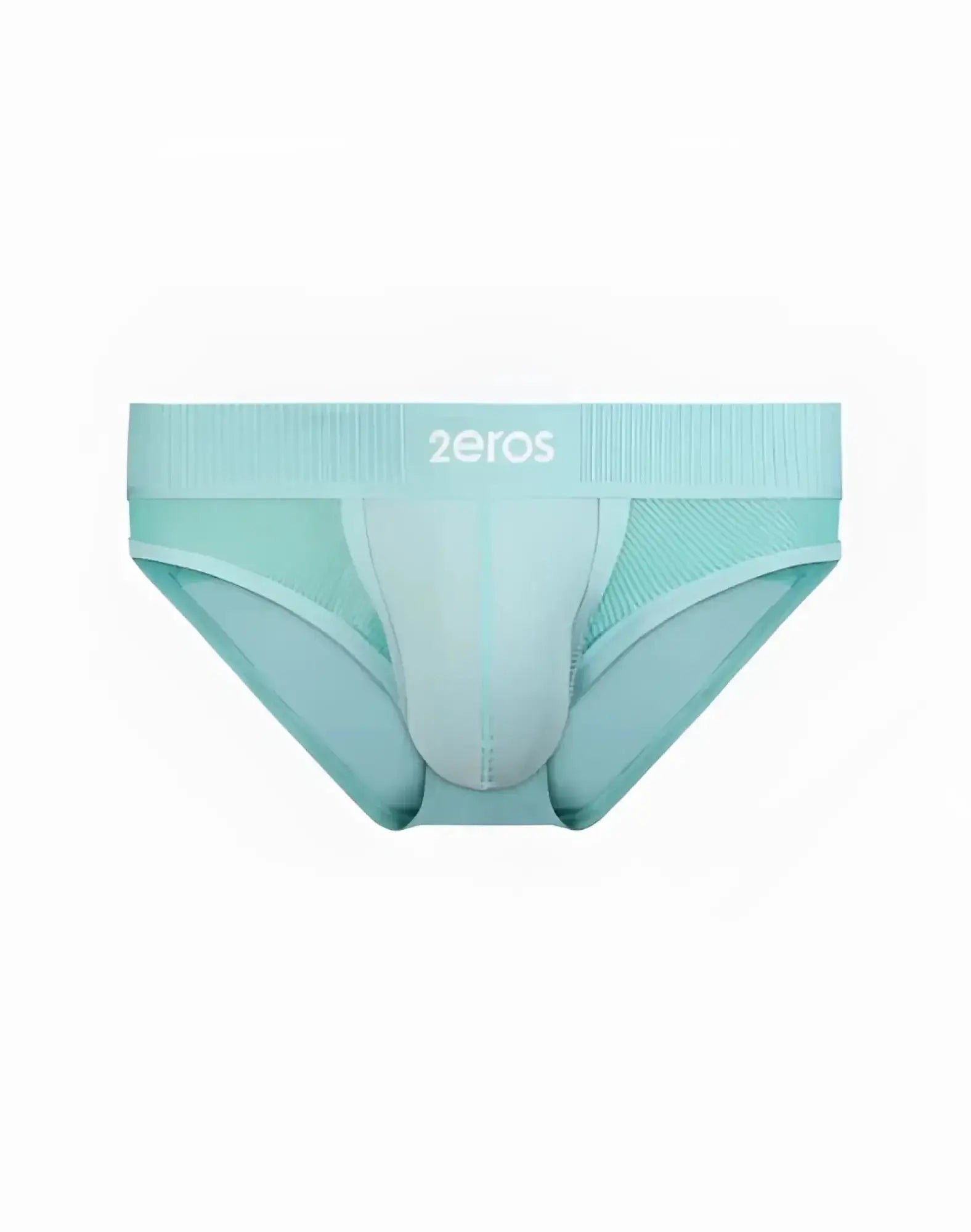 Mint green 2eros aktiv hermes mesh briefs with ribbed waistband and brand logo in breathable fabric