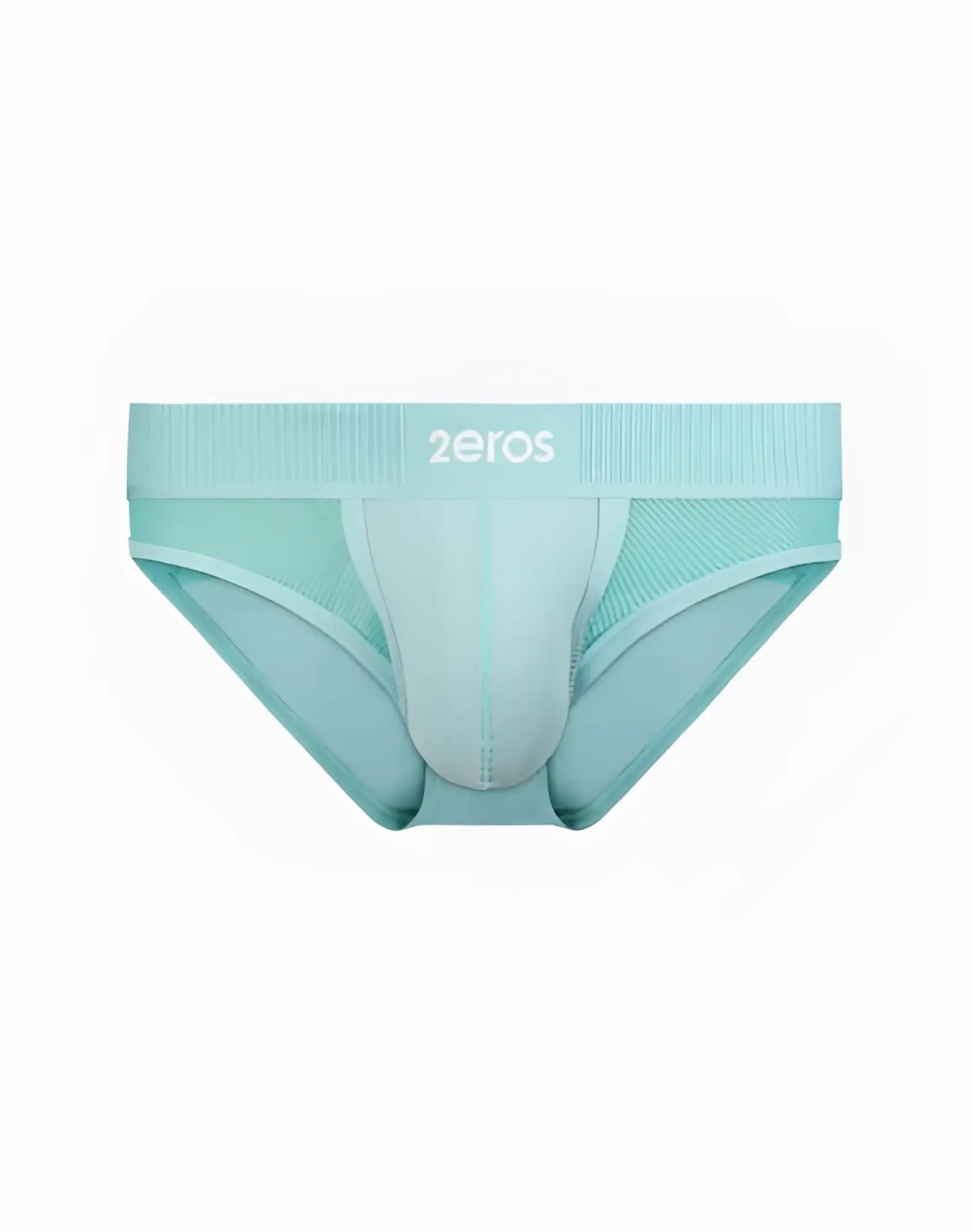 Mint green 2eros aktiv hermes mesh briefs with ribbed waistband and brand logo in breathable fabric