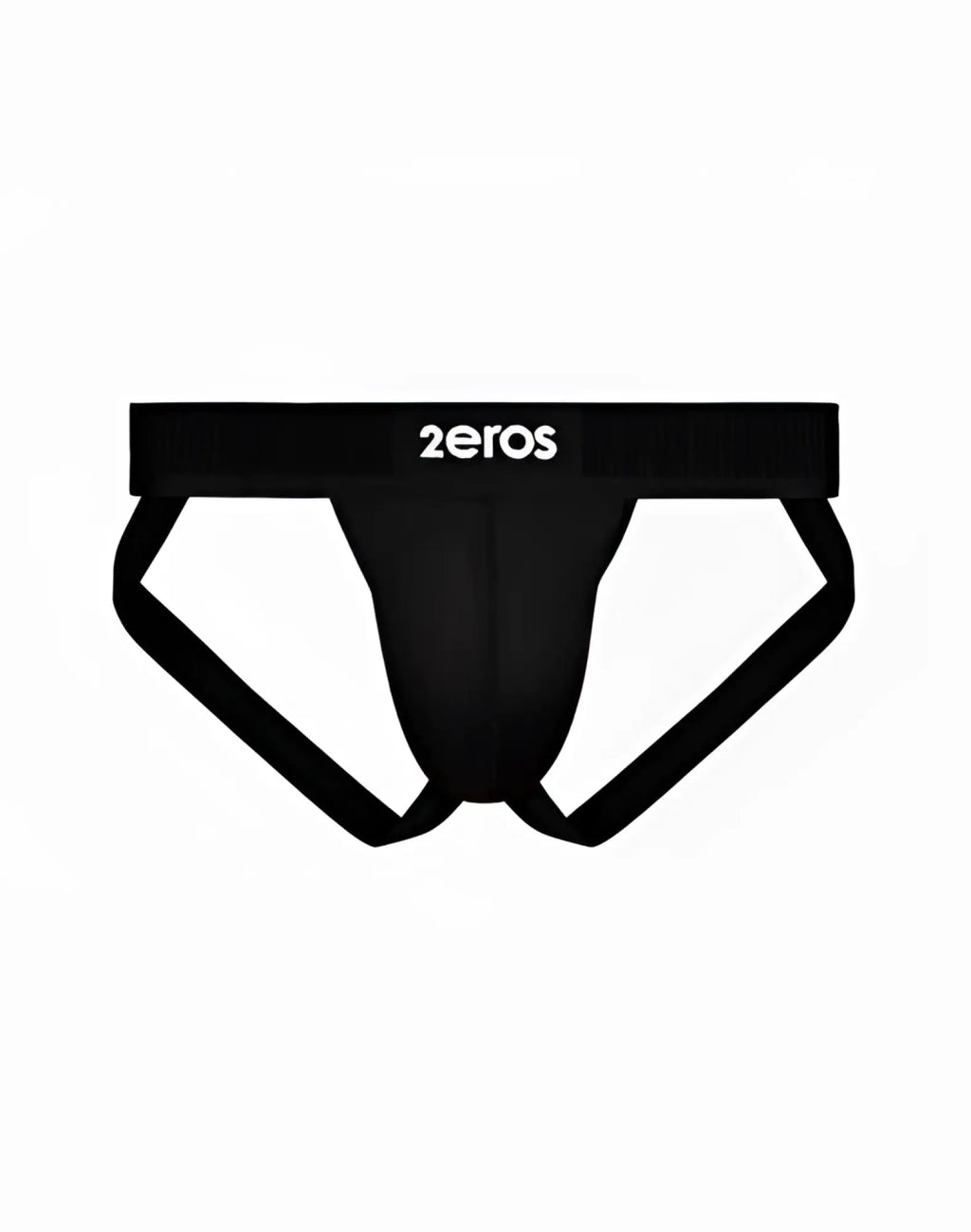 Black 2eros aktiv hermes jockstrap underwear with ribbed waistband and leg openings in black color