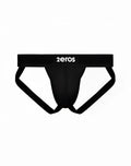 Black 2eros aktiv hermes jockstrap underwear with ribbed waistband and leg openings in black color