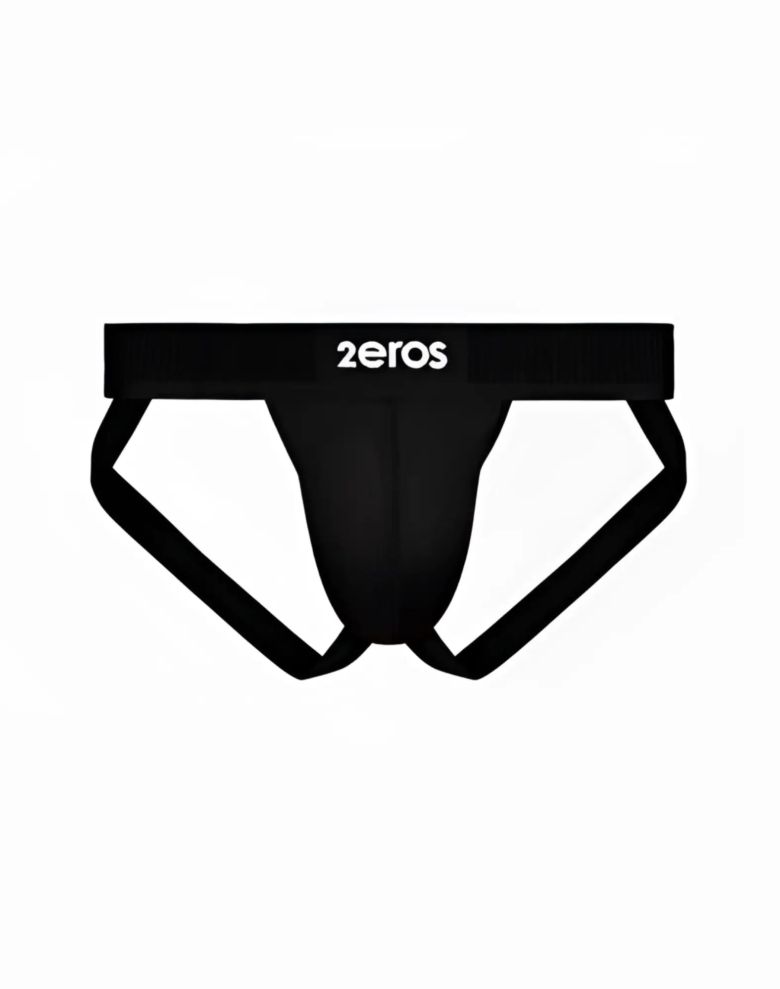 Black 2eros aktiv hermes jockstrap underwear with ribbed waistband and leg openings in black color