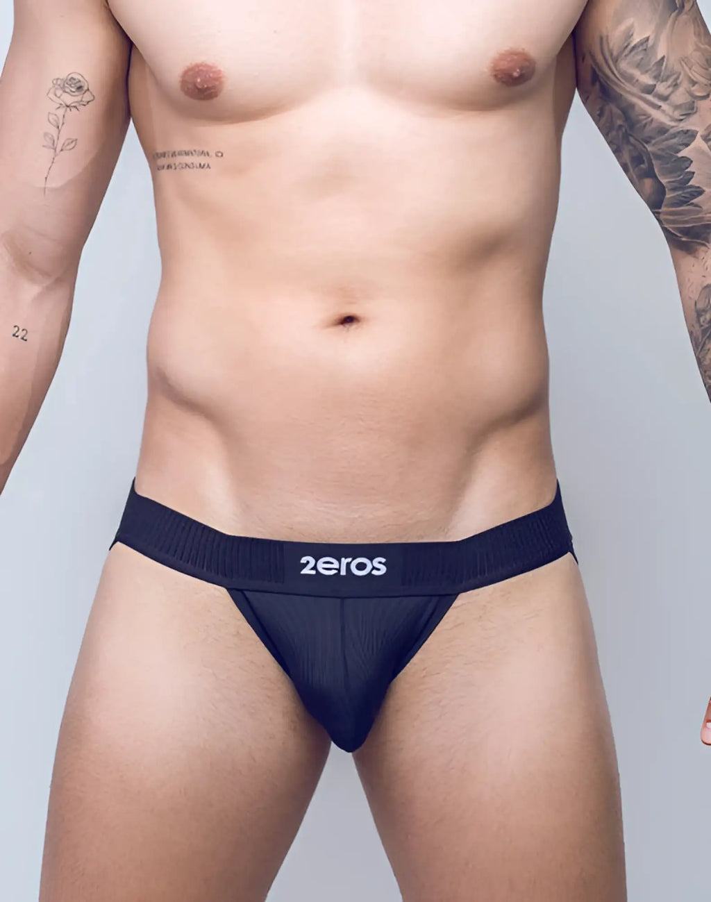 Black textured briefs with ribbed waistband featuring 2eros logo designed for aktiv hermes jockstrap underwear