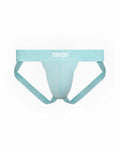 Light blue ribbed fabric 2EROS Aktiv Hermes jockstrap underwear with white 2eros waistband logo