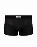 2eros aktiv hermes trunk underwear in black with textured mesh panel and ribbed waistband for comfort and support