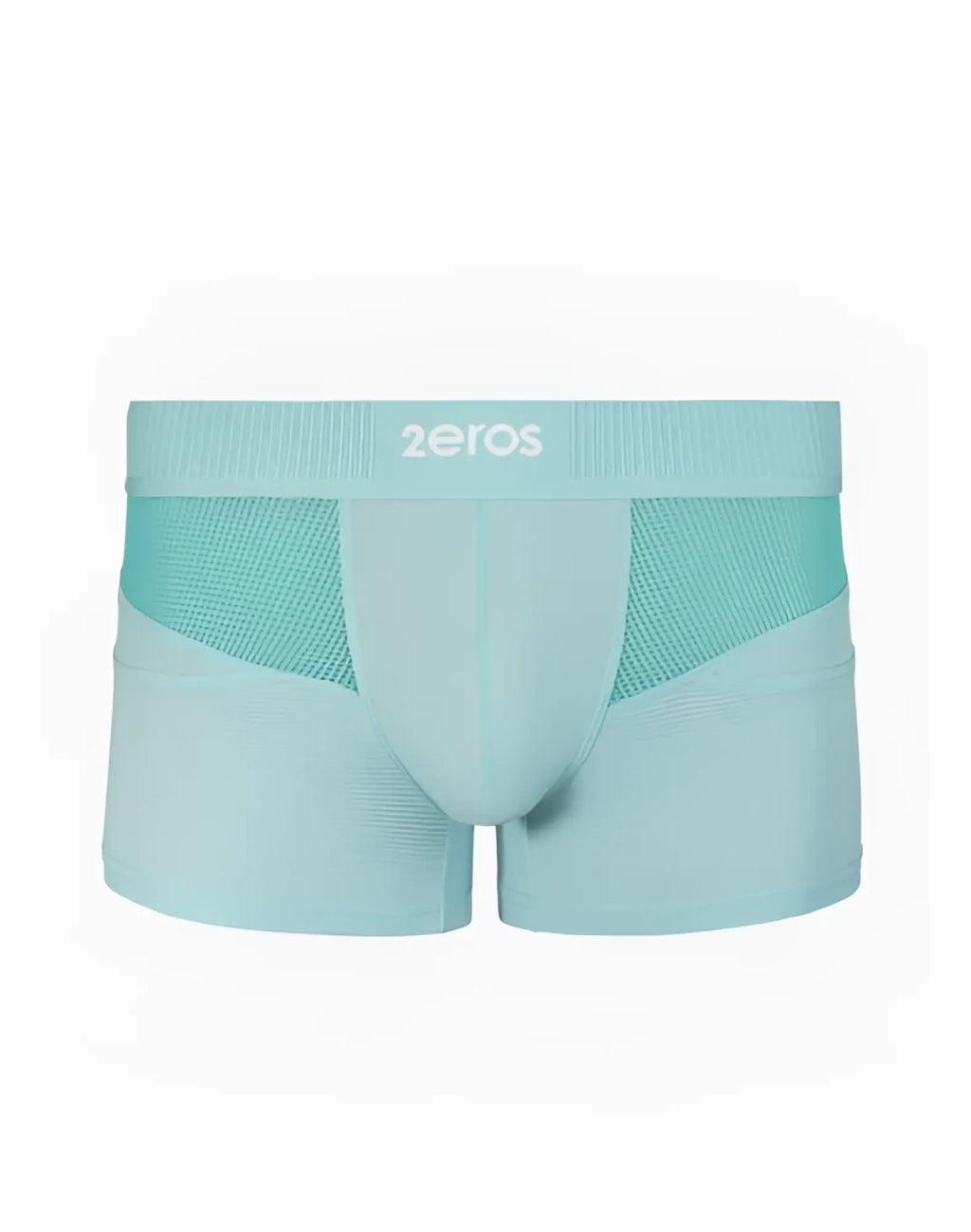 Light blue 2eros aktiv hermes trunk underwear with ribbed waistband and mesh side panels for men