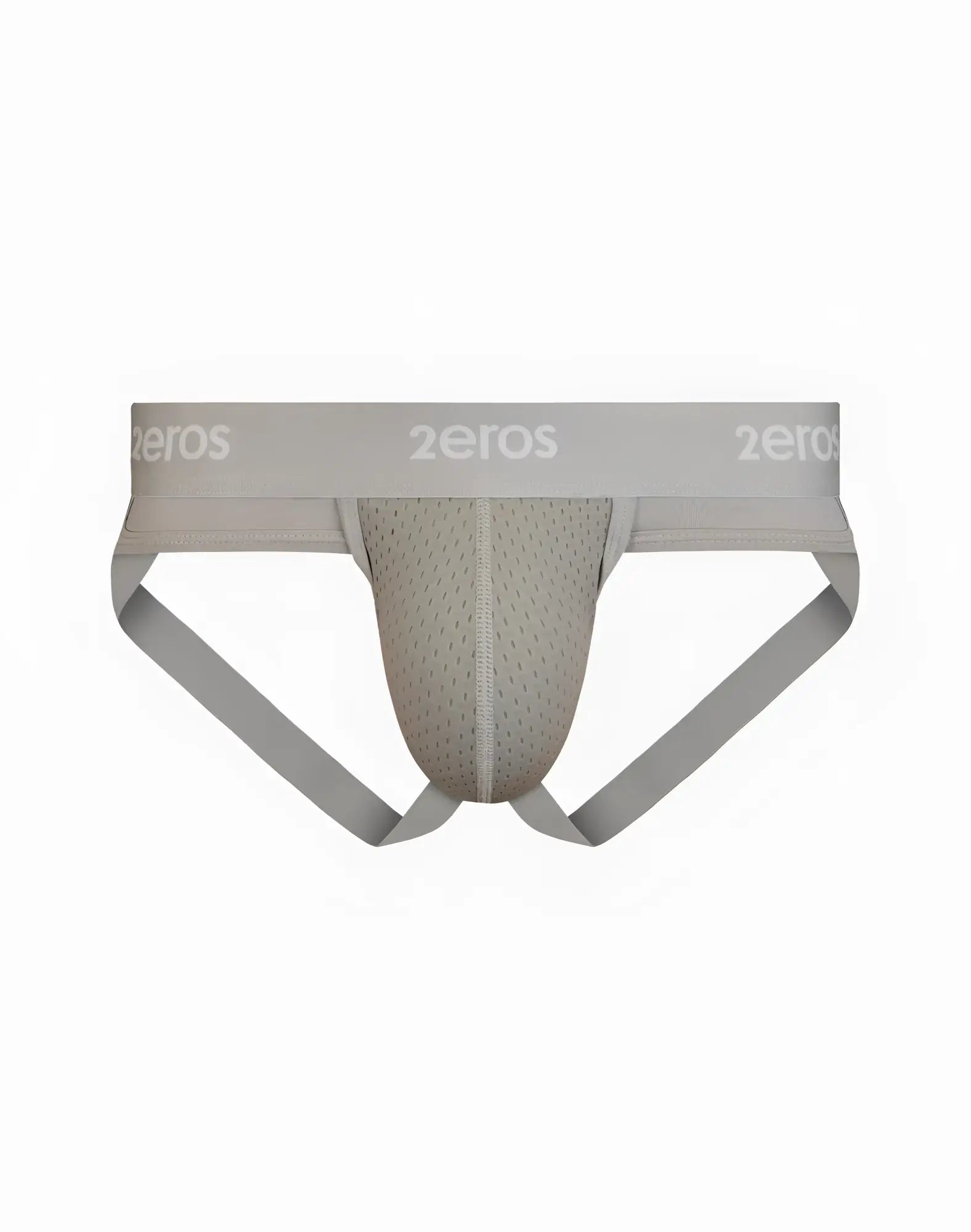 Gray 2eros aktiv nrg jockstrap underwear with mesh front panel and elastic waistband in grey color