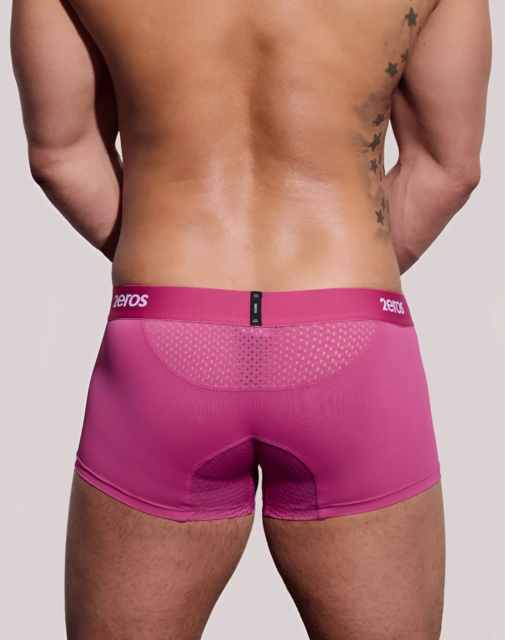 Vibrant pink 2EROS Aktiv NRG trunk underwear with mesh paneling and branded waistband in men’s briefs style