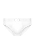 White 2EROS aktiv Pegasus brief underwear with subtle perforated texture and Kenzo double-o logo waistband