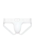 White 2eros aktiv pegasus jockstrap underwear with a subtle gray logo on the waistband