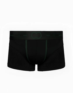 Black 2EROS AKTIV Pegasus trunk underwear with perforated mesh design and elastic waistband with subtle branding