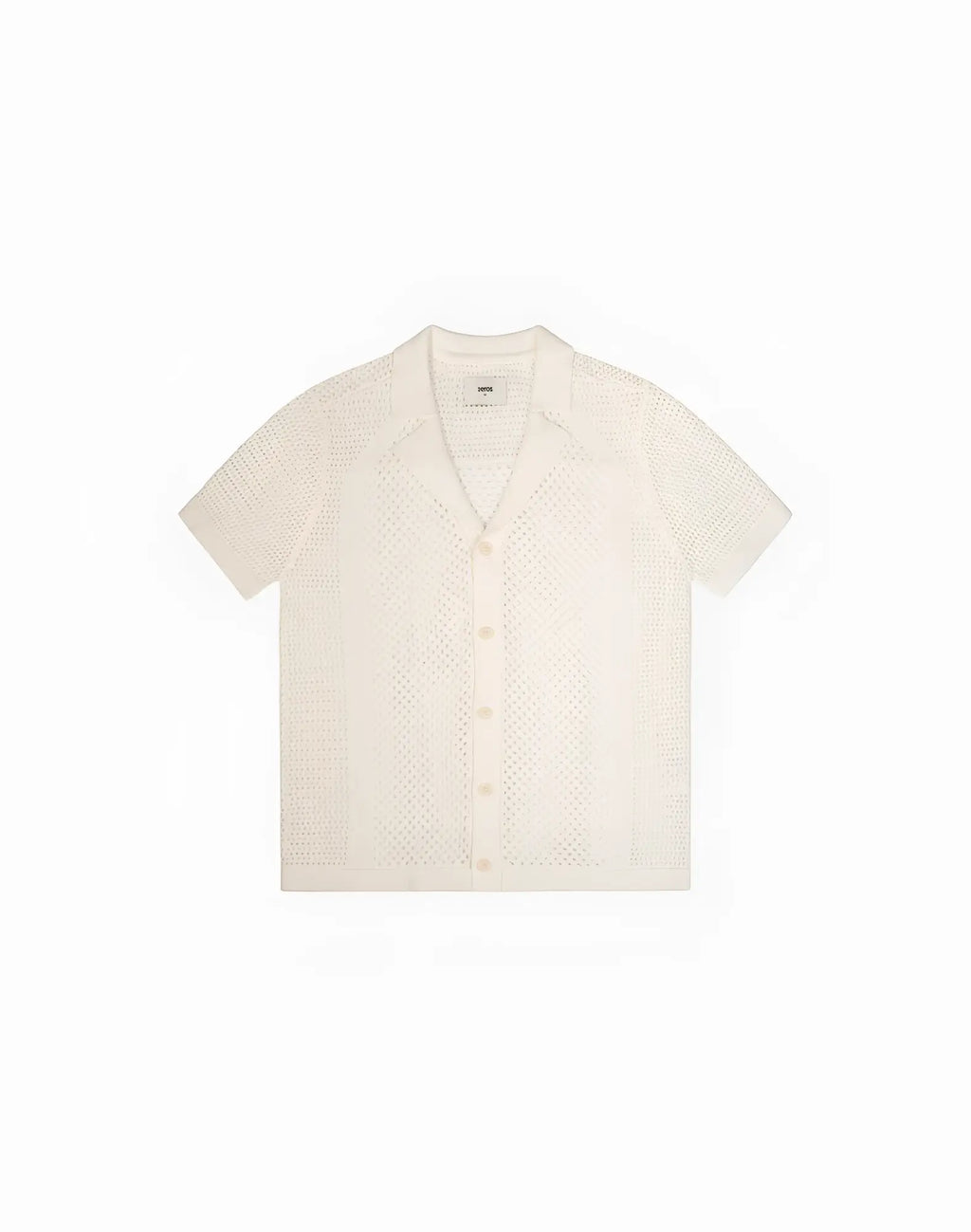 Cream-colored 2eros amalfi shirt white short-sleeved button-up with delicate textured knit pattern